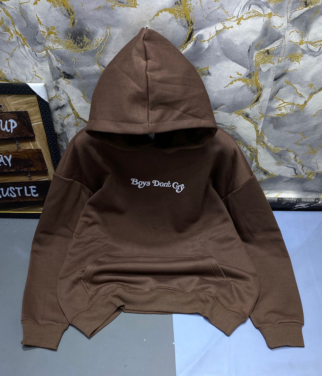 Brown pullover hoodie